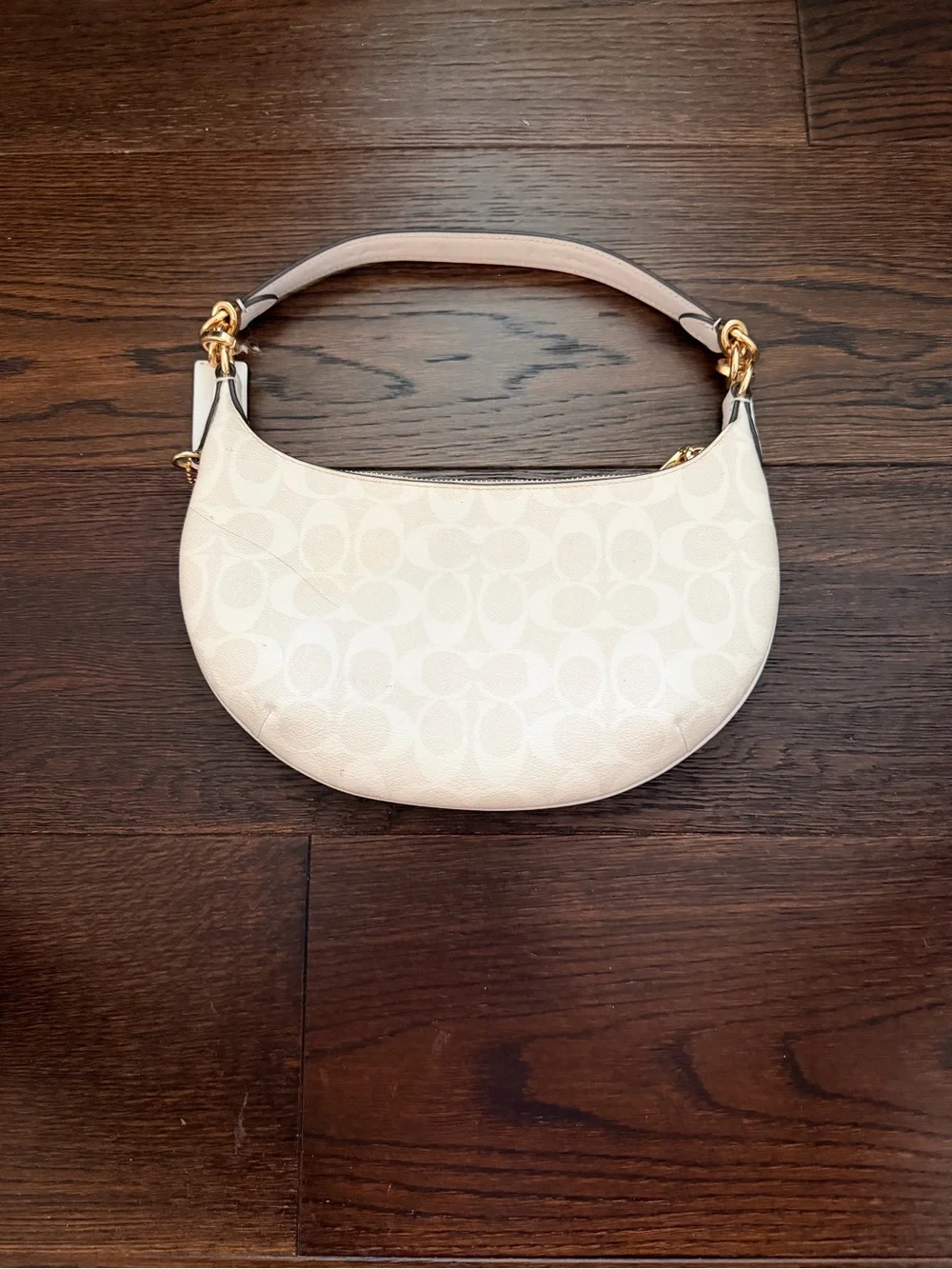 Coach ~ mini payton shoulder bag in white signature canvas